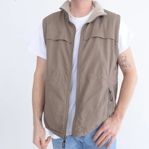 Vintage Woolrich Tan w/ Fleece Liner Vest size  See Measurements in Photo
